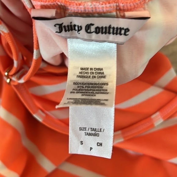 ⭐️Juicy Couture, (FIRM PRICE)Awesome Orange & White,Bathing Suit,EUC, Size Small - Picture 16 of 16
